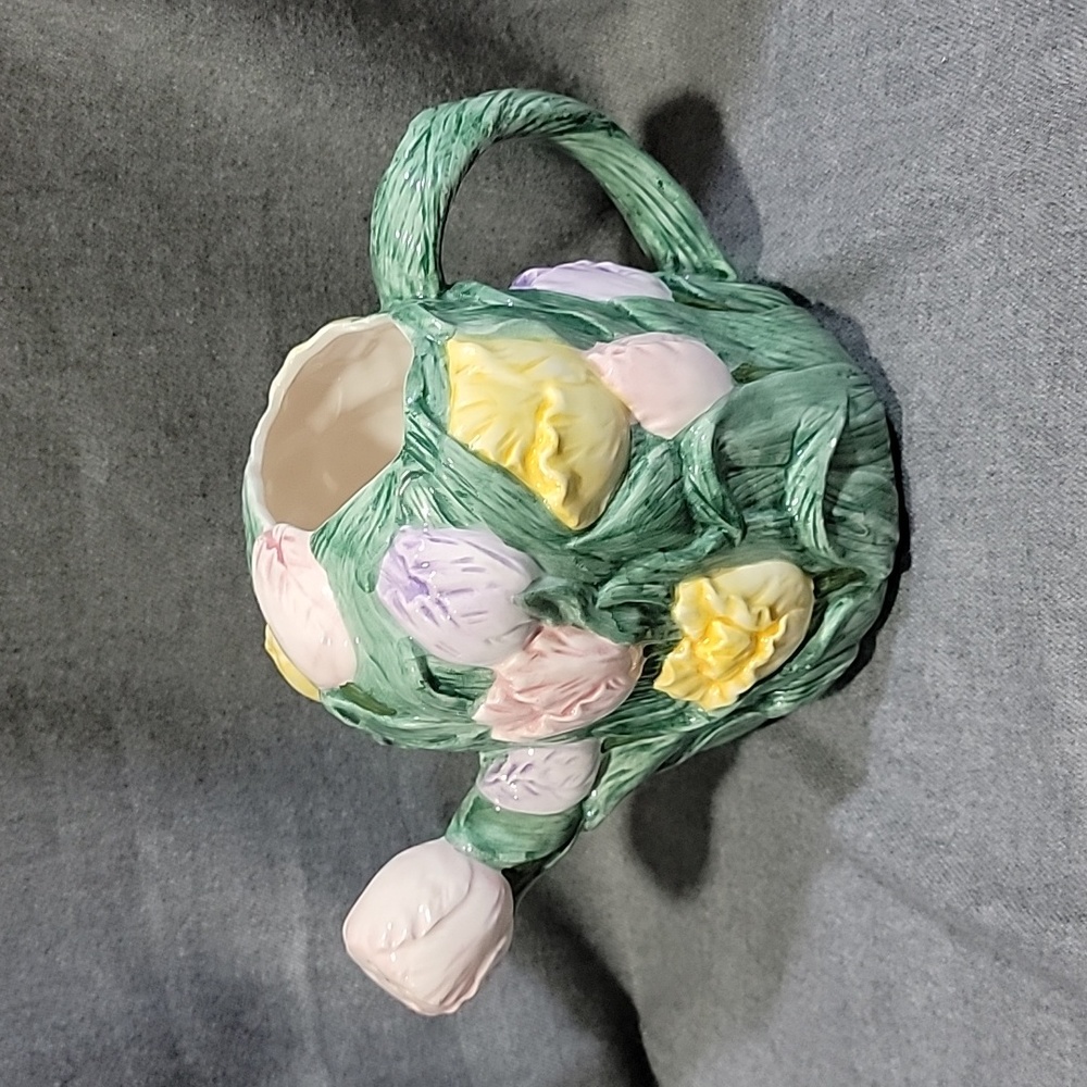 Nantucket Vintage Floral Tulips Ceramic Watering Can